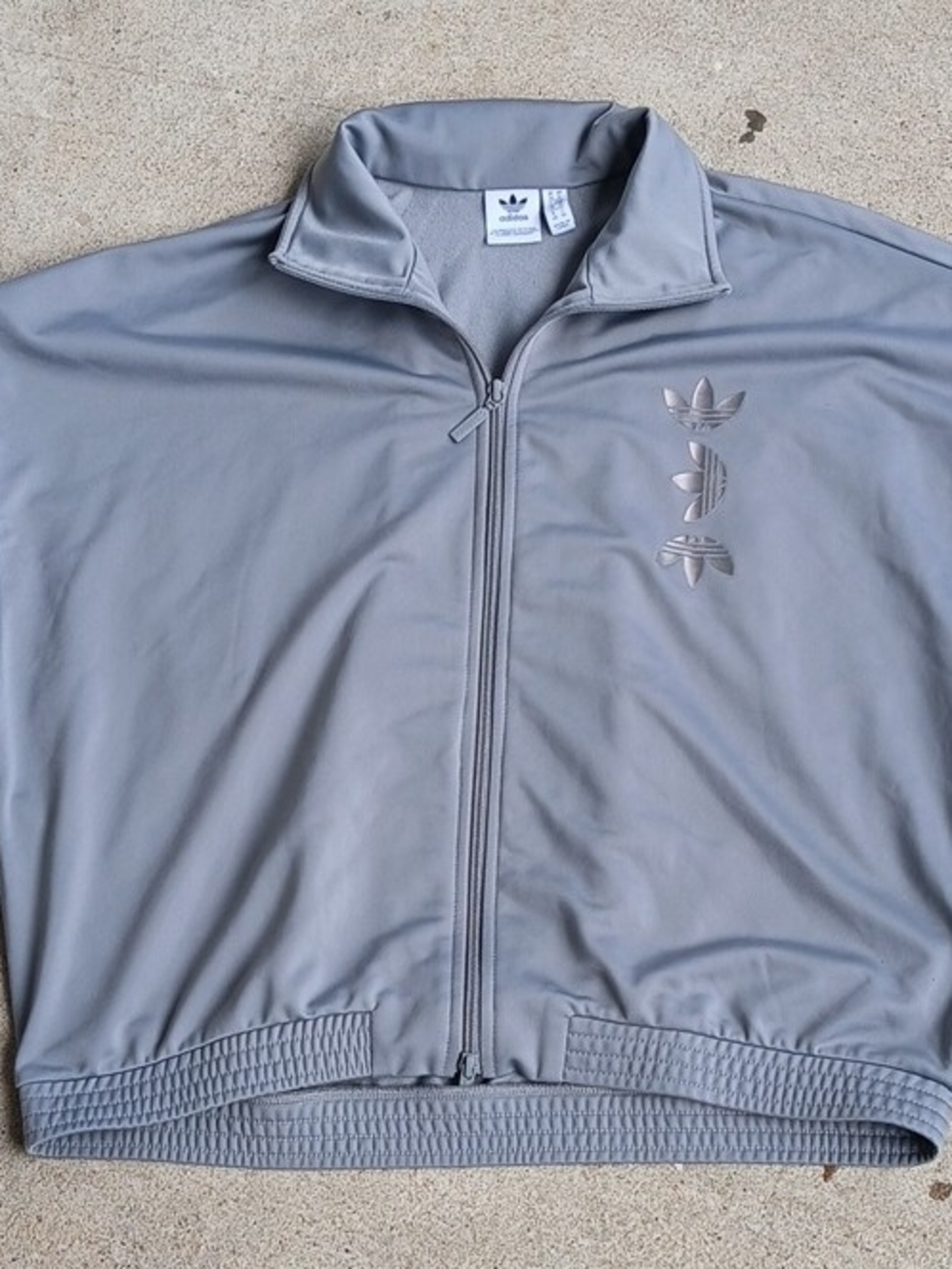 adidas Originals Track Jacket Gray XL Women Full-Zip Bomber Jacket